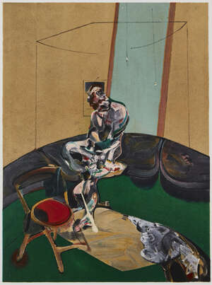 
	
		Francis Bacon,
		British 1909-1992-
		 
		George Dyer Fixing a Curtain Cord,...