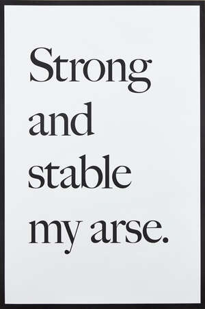 
	
		Jeremy Deller,
		British b.1966-
		 
		Strong and Stable my Arse, 2017;
		 
		