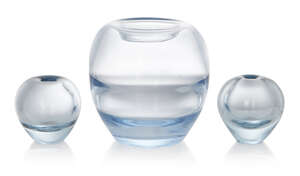 
	
		Per Lutken (1916-1998) for Holmegaard, 
		 
		Three 'Rondo' vases, circa 1960, 
		