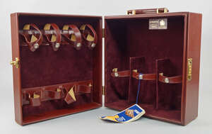 
	
		A Papworth leather bottle store case, of recent manufacture, with label to interior, 34cm...