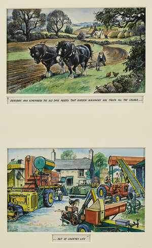 
	
		Norman Thelwell,
		British 1923-2004-
		 
		'Everybody who remembers the old days...