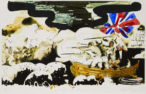 
	
		Stephen Farthing RA, 
		British b.1950- 
		 
		Boris Crossing The Thames at City Pier,...