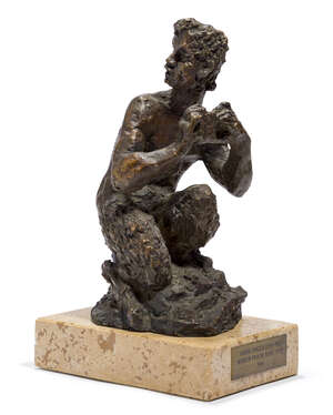 
	
		Karin Jonzen RBA ARBS, 
		British 1914-1998 - 
		 
		Pan; 
		 
		bronze with brown...