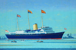 
	
		John S Smith, British, late 20th century- "Britannia"; gouache on board, signed,...