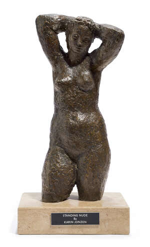 
	
		Karin Jonzen RBA ARBS, 
		British, 1914-1998 - 
		 
		Standing Nude; 
		 
		bronze...