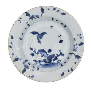 
	
		A Chinese porcelain plate excavated from the Nanking cargo, 18th century, painted in...