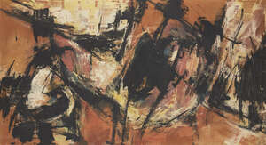 
	
		Isgan Baz, 
		British/Turkish b.1919 - 
		 
		Untitled; 
		 
		oil on canvas,...