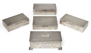 
	
		A George V silver cigarette case, Joseph Gloster Ltd, Birmingham 1931, of rectangular...