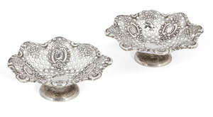 
	
		A pair of small Victorian silver bonbon dishes, Sheffield, c.1893, James Dixon & Sons Ltd