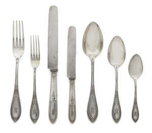 
	
		A large set of German .800 silver flatware by Lazarus Posen, (c.1870-1930), Frankfurt am...