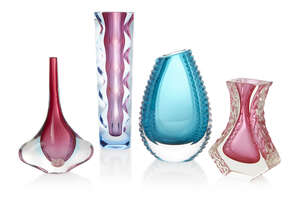 
	
		Lido, 
		 
		Sommerso glass vase, together with three further Sommerso glass vases,...