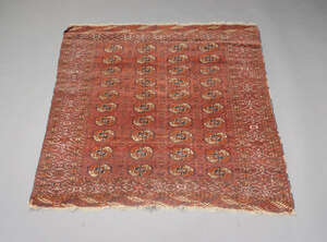
	
		Two Turkmen rugs, early to mid 20th Century, the smaller, with four rows of guls, 126cm x...