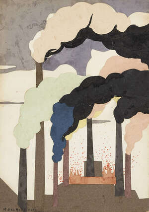
	
		Marcel Delmotte,
		Belgian 1901-1984- 
		 
		'Valeur Travail', 1951; 
		 
		mixed media,...