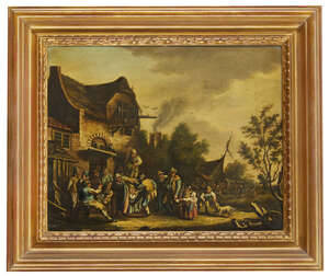 
	
		Manner of David Teniers the Younger, 
		early-mid 19th century- 
		 
		A crowd of...