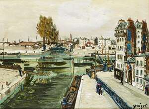 
	
		Alphonse Quizet, 
		French 1885-1955 - 
		&nbsp;
		Vue dun Canal; 
		&nbsp;
		oil on board,...