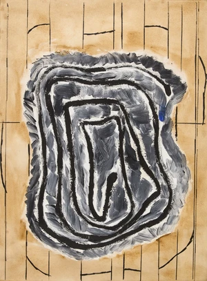 Trevor Bell, British 1930-2017 - Untitled, 1988; gouache, charcoal and acrylic on paper, signed and dated lower right 'Bell - 1 -88' and signed again on the
