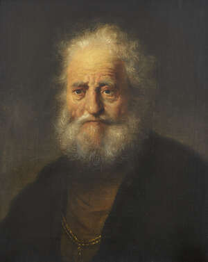 After Rembrandt Harmenszoon van Rijn, 
		 
		late 18th/early 19th Century. 
		 
		Study of an old man with a gold chain; 
		 
		oil on canvas, 60 x 48