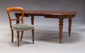
	
		A Victorian mahogany wind-out extending dining table, with winding mechanism by Joseph...