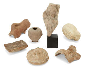 
	
		Five terracotta and marble antiquities, circa 4th Century B.C.  2nd Century A.D., 