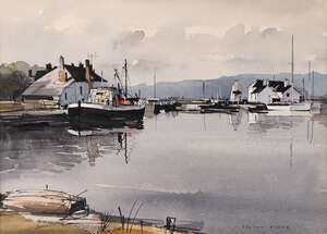 
	
		Rowland Hilder, 
		British 1905-1993 - 
		 
		Crinan, Argyllshire; 
		 
		watercolour...