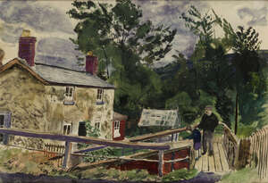 
	
		Carel Weight CH CBE RA, 
		British 1908-1997 - 
		 
		The Postmans House;  
		 
		