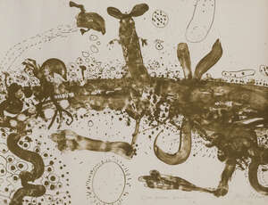 
	
		John Henry Olsen, 
		Australian b.1928-
		 
		Kangaroo Country, 1979;
		 
		lithograph...