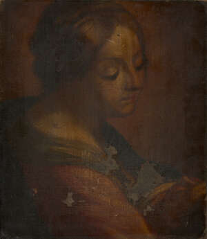 
	
		Manner of Guido Reni, 
		18th century- 
		 
		Study of a mother and child; 
		 
		oil...