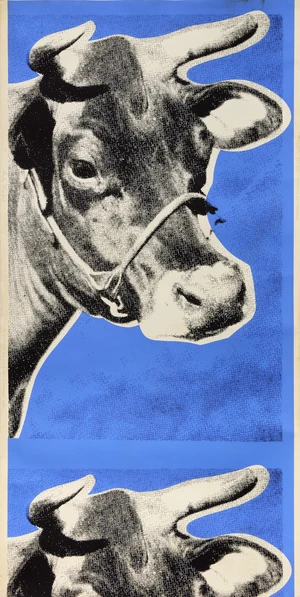After Andy Warhol,American 1928-1987,
Cow (Blue/white), 1977;
offset lithograph in colour on paper,