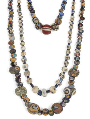 
	
		Two Eastern Mediterranean 'eye' bead necklaces
		Circa 5th-3rd Century B.C. and Later