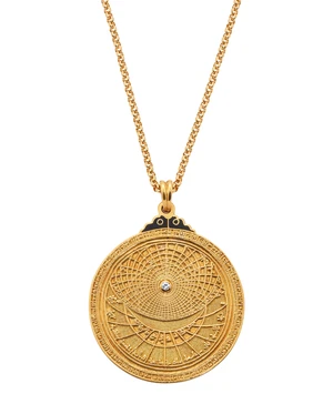 Vaccari. A pendant necklace, the pendant designed as a stylised astrolobe set with a...
