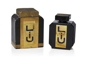 
	
		Baccarat for Guerlain, a black glass perfume bottle with stopper
		Liu, 1929, Guerlain...