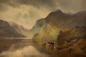 
	
		Alfred de Bréanski, Snr, RBA, 
		 
		British 1852-1928- 
		 
		Ogiven Lake & the...
