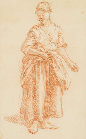 
	
		Attributed to George Lambert, 
		British 1710-1765- 
		 
		The Kitchen Maid;
		 
		