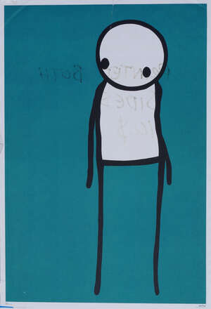 
	
		Stik, 
		British b.1979- 
		 
		Deep, Dont Panic (recto), Love Box, Victoria Park...