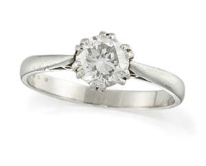 
	
		A diamond single stone ring, the brilliant-cut diamond, weighing approximately 1.00...