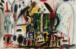 Pablo Picasso,&nbsp;Spanish 1881-1973,&nbsp;Interior scene from the Carnet de Californie series, 1959;&nbsp;an...