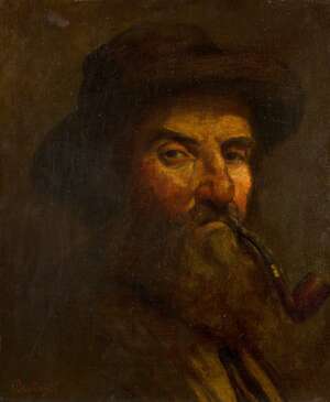 Périclès Pantazis, 
 
Greek 1849/50-1884- 
 
Portrait of a gentleman, bust-length, wearing a hat...