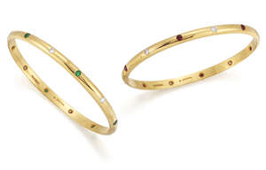 
	
		Theo Fennell, two gold diamond and gem-set bangles, by Theo Fennell, set with...