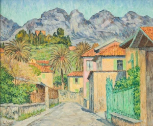 Lucien Vogt,&nbsp;American 1891-1968 -&nbsp;Village proven&ccedil;al (Alpes-Maritimes);&nbsp;oil on canvas, signed...