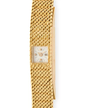 Vacheron & Constantin. An 18ct gold back winding bracelet watchCase number 408427, London import mark for 196117-jewel calibre 1005 back winding movement, stee