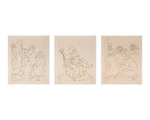 Andre Derain,&nbsp;French 1880-1954,&nbsp;Satyricon, 1934;&nbsp;three line engravings on wove,&nbsp;all numbered 276/280...