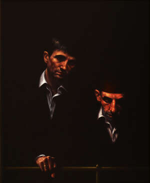 
	
		RTO Graeme Wilcox, 
		Scottish b.1967- 
		 
		Justice at the Bar;
		 
		oil on...