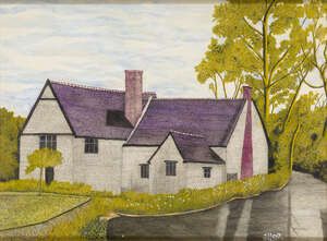 
	
		[Frederick] James Lloyd, 
		British 1905-1974- 
		White House; 
		pen, ink and...
