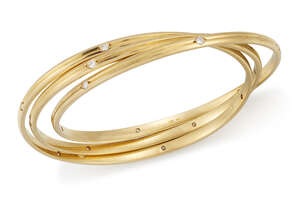 
	
		Cartier, a 'Trinity', diamond bangle, by Cartier, designed as three interlocking bangles...