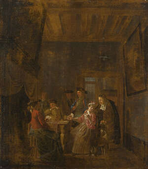 
	
		Maximilian Blommaert, 
		Flemish act.1696-
		 
		An elegant company playing...