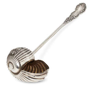 
	
		An Edwardian silver shell sifting spoon, Birmingham, c.1900, Cooper Brothers & Sons Ltd,...