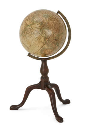 
	
		An early Victorian 6 inch terrestrial table globe, by George Woodward, dated 1845, made...