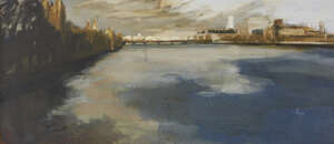 
	
		Hugh Webster, 
		British b.1963- 
		 
		Houses of Parliament, Westminster Bridge;...