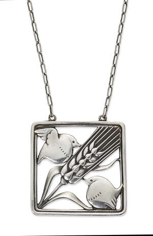 
	
		Arno Malinowski (1899-1976) for Georg Jensen, a silver pendant
		Mark of Georg Jensen...