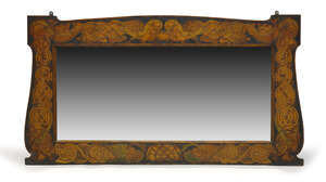 
	
		William Rodman & Co, an Irish Arts and Crafts poker work mirror  
		c.1900, paper label...
